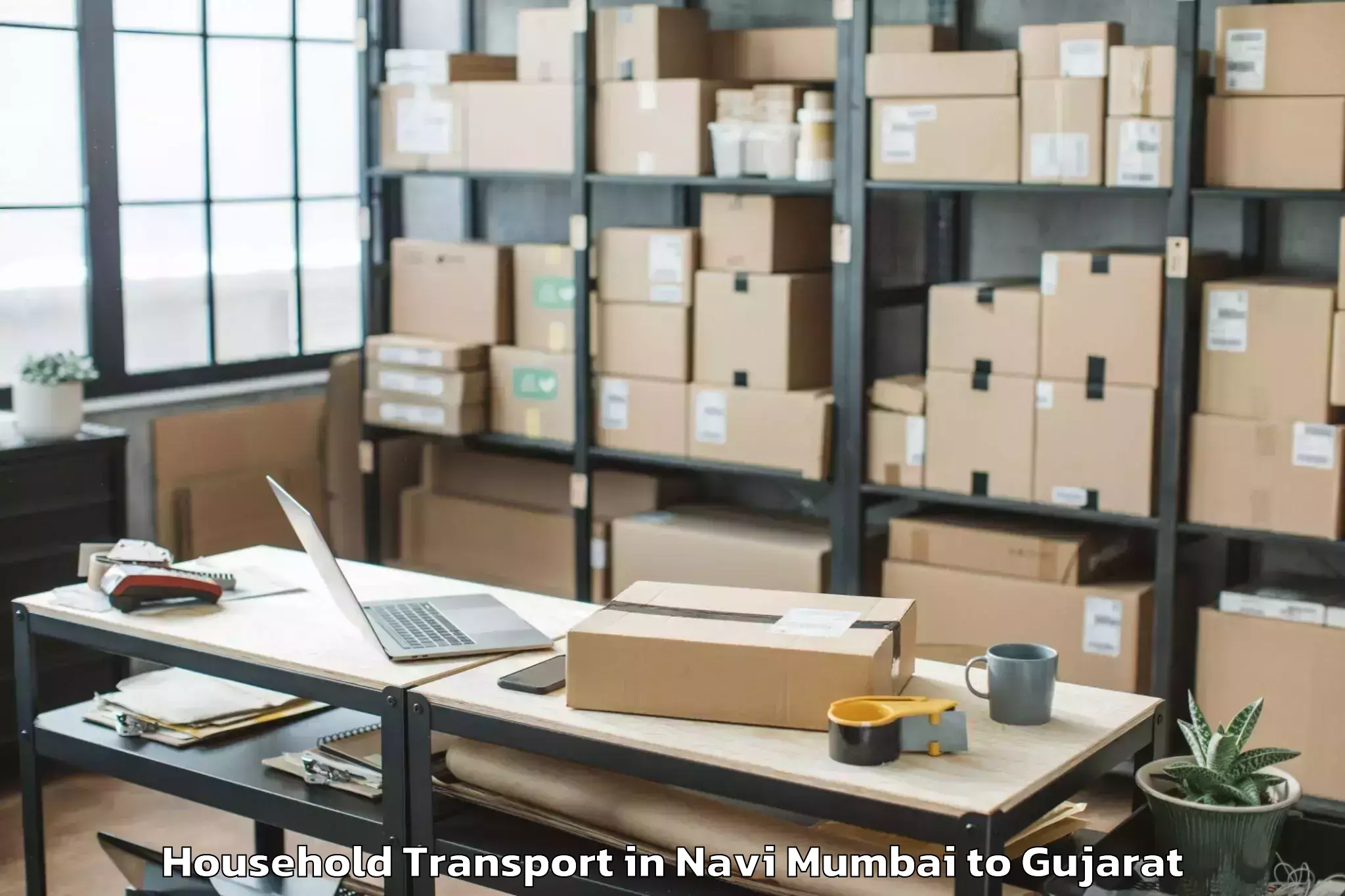 Trusted Navi Mumbai to Dhuwaran Household Transport